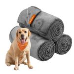 Feandrea Pet Blankets, 3-Pack Dog Blankets Washable, XXL, 80 x 60 Inches, for Large and Extra Large Dogs, Flannel Dog Throw, Couch Cover Protector, Slate Gray UPPB016G01