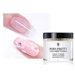 BORN PRETTY 30ml Acrylic Powder Carving Nail Polymer Tip Extension French Pink White Clear Adhesive Rhinestone Nail Art Powder (30ml, Clear)