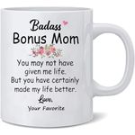 Gifts for Stepmom,Bonus Mom Gifts from Daughter Mother in Law Gifts from Daughter in Law,Best Bonus Mom Ever Coffee Mugs Step Mom Mothers Day Gifts Bonus Mom Birthday Christmas Gifts Coffee Mug