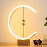 Heng Balance Lamp, lonway Desk Lamp Smart Magnetic Suspension Balance Light Creative LED Night Light Table Lamp Fun Birthday Present Modern Home Dorm Bedside Wood