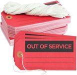 Juvale 100 Pack Red Out of Service Tags with String, Bulk Set Maintenance Equipment Repair Signs for Small Business Supplies (5.75 x 3 in)