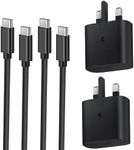 2 PACK Charger for Samsung Fast Plug and Cable 1M, USB Type C Plug and USB C to C lead for Samsung Galaxy Phone Charging S24/S23/S23+/S22/S21/S21fe/S20/S20fe/A15/A14/A13/A33/A34/A35A53/A54/A55