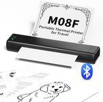 Odaro M08F Portable Inkless Printer - A4 Thermal Printer, Buletooth Printer Compatible with iOS, Android Phone & Laptop，Wireless Printer for Home, Office, Tattoo Stencils, School, Black