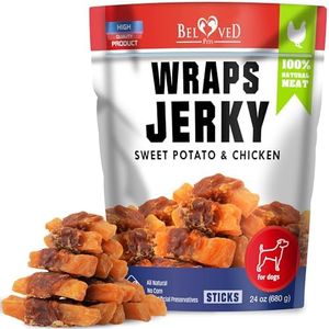 Chicken Jerky Dog Treats Human Grade - Grain Free Organic Meat - All Natural High Protein Dried Strips - Best Chews for Training Small & Large Dogs - Bulk Soft Pack Made for USA 24 Oz. (Sweet Potato)