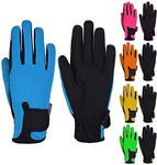 (Age 8-10 years, Blue) - Kids Horse Riding Gloves Children Equestrian Kids Gloves Child Horseback Bike Gardening Boys & Girls Mittens Pony Youth Outdoor Mitts