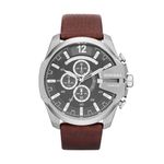 Diesel Leather Analog Grey Dial Men Watch-Dz4290, Brown Band