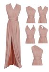 Edaydress Full Length one Dress with Over 100 Styles Multi Ways wrap Convertible Infinity Nude Pink Slit Bridesmaid Dresses