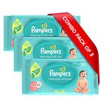 Pampers Baby Aloe Wipes with Lid, 216 Wipes (72 x Pack of 3)