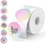 MUNBYN 2 Inch Circle Thermal Sticker Labels, Direct Round Thermal Labels for DIY Logo Design, Small Businesses, Thank You Thermal Stickers, 750 Labels/1 Roll