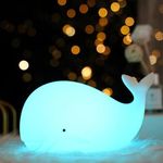 BESTOTTAM Whale Silicone Nursery Night Light Beach Room Decor Desk Lamp Toys,Bedroom Decorations Gifts for Toddlers,Girls and Boys,Baby,Kids,Teens''