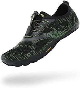 Mens Barefoot Gym Running Walking Trail Beach Hiking Water Shoes Aqua Sports Pool Surf Waterfall Climbing Quick Dry Black/Green