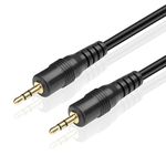 TNP 2.5mm Audio Cable - Male to Male 2.5mm to 2.5mm Subminiature Stereo Headset Headphone Jack Gold Plated Connector Wire Cord Plug (6FT)