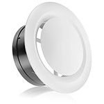 HG POWER 4 Inch Air Vent Covers, ABS Adjustable Soffit Vent, Round Ceiling Diffuser for Exhaust Fan, Inline Duct Fan, Bathroom, Kitchen, Garage Use, White