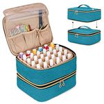 Luxja Detachable 2 Layers Nail Polish Organizer - Hold 60 Bottles (15ml - 0.5 fl.oz), Nail Polish Case with Tools Storage Pockets (Patented Design), Teal