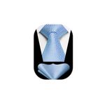 HISDERN Ties for Men 3.4 inch Sky Blue Tie and Pocket Square Set Classic Silk Tie for Wedding Party Business