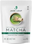Jade Leaf Matcha Ceremonial Grade Matcha Green Tea Powder - Authentic Japanese Origin - Artisanal Teahouse Edition Premium First Harvest (1 Pound Bulk Pouch)