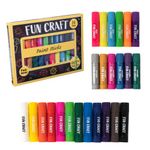 HTI Fun Craft Tempera Paint Sticks | 24 Paint Sticks for Children - 6 Glow Paint, 6 Metallic Paint and 12 Colour Sticks, Washable, Quick Drying, Non-Toxic Mess Free, Crafts Kits for Kids