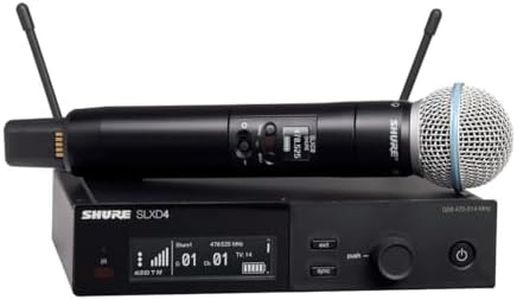 Shure SLXD24/B58 Digital Wireless Microphone System - Includes SLXD2 Handheld Transmitter with BETA 58A Vocal Mic Capsule and SLXD4 Single Channel Rack Mount Receiver | J52 Band (SLXD24/B58-J52)