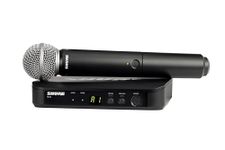 Shure BLX24/SM58 UHF Wireless Microphone System - Perfect for Church, Karaoke, Vocals - 14-Hour Battery Life, 300 ft Range | Includes SM58 Handheld Vocal Mic, Single Channel Receiver | J11 Band