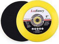 LotFancy 6 Inch Hook and Loop Backing Plates, Pack of 2- DA Air Random Orbital Sander/Polisher PU Backing Pad for Sanding Finishing Polishing Buffing, 5/16”-24 Threads