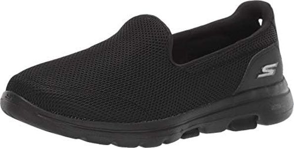 Skechers Women's GOwalk 5 Slip-On Sneaker, Black/Black, US 8