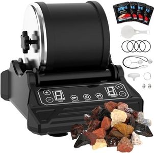 Rock Tumbler Kit 2.5lbs XL Barrel Rock Tumbler for Adults Kids Rock Polisher Tumbler Kit LCD Display 9-Speed Motor 9-Day Timer 2.5lbs Rough Gemstones 4 Polishing Grits Complete STEM Science Hobby Kit