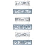 Bathroom Wall Decor Bathroom Sign Bathroom Rules Sign Rustic Metal Bathroom Wall Hanging Bathroom Decoration Sign Bathroom Wall Decoration for Bathroom Toilet Decoration (Gray)