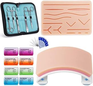 Alcedo Suture Practice Kit for Medical Students, Complete Kit (33 Pieces) Includes Arch-Shaped and Pre-Cut Wounds Pads, Tools Kit, and Suture Threads, Perfect for Practice and Education Demonstration