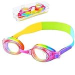 iToobe Kids Swimming Goggles for Girls Kids Age 3 to 14 Years Anti-fog UV Protection No Leakage Soft Silicone Seal with Free Protective Case