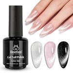 Beetles Cat Eye Gel Nail Polish 15ml Gel Polish Soak Off UV LED Nail Lamp 1 Color Silver Shimmer Velvet Gel Nail Polish Nail Art Manicure Salon DIY Gift for Girls-CL823-RE