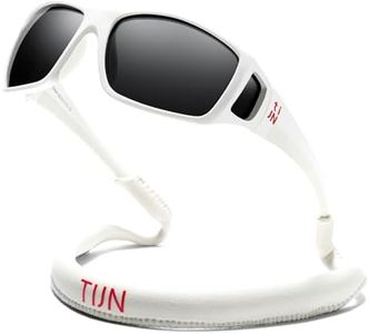 TIJN Polarized Sports Sunglasses for Men Women, UV400 Protection Goggles Driving Running Golf Sports Glasses with a Floating Strap, Sonia