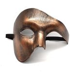 Half Face Halloween Mask Bronze Phantom Of the Opera Costume Adult Outfit Venetian Carnival Masquerade Party Fancy Dress Cosplay For Men Women