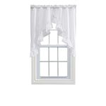 Ellis Curtain Stacey Ruffled Swag, White, 60" x 38"