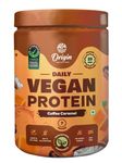 Origin Nutrition 100% Natural Vegan Plant Protein Powder,Easy to Digest Coffee Caramel with 25g Plant Based Protein,Gluten Free,Dairy Free,No Added Sugar,Soy Free,Non -GMO, Jain,7 Servings,258g