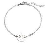 BNQL Cutout Marijuana Pot Leaf Necklace Bracelet Marijuana Leaf Pendant Necklace Bracelet Earring, 18 inch, Metal, stainless-steel