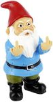 Gnometastic Mini Gnomes - Middle Finger Gnome 3.5in, Double Bird Gnome - Naughty Garden Gnome for Fairy Garden, Funny Garden Gnomes Decoration for Yard, Outdoor Lawn Ornament and Home Decor