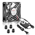 Wathai 80mm Small Computer Cooling Fan with AC Plug, 110V 120V 220V 240V Fan Enhanced Cooling Solution for Electronic Components, PC Cases, Greenhouses, Terrariums, and Modem Cool Projects