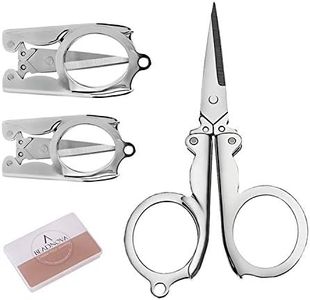 BEADNOVA Folding Scissors with Keychain Stainless Steel Travel Portable Scissors (3pcs, Assorted)