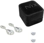 NY̌X Rhodium White Gold Women's Earrings – Earrings for Women Sterling Silver Jewelry Cubic Zirconia