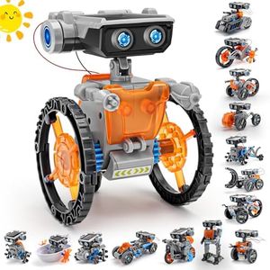 VEPOWER Energia Solare Robot, Technic 15-in-1 STEM Kit Robots Giochi Educativi, Esperimenti Scientifici per Edifici DIY Regali per Bambini Ragazzi Ragazze per 8 9 10 11 12 13 Anni (212 pezzi)