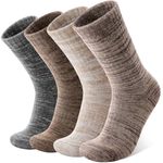 Anlisim Extra Thick Merino Wool Thermal Boot Hiking Socks Warm Winter Cozy Crew Comfy Full Cushioning Work Women Men Socks 4 Pairs(Brown Series,M)
