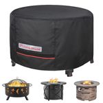 Porch Shield Round Patio Fire Pit Cover Fade Resistant Waterproof Outdoor Firepit Cover 44 inch for Fire Bowl