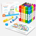 Shuttle Art Dot Markers, 30 Colors Washable Dot Markers for Toddlers with Free Activity Book, Bingo Daubers Supplies for Kids Preschool Children, Non Toxic Water-Based Dot Art Markers