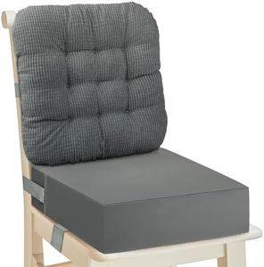 Booster Seat for Kitchen Chair, Adjustable Safety Belts Toddler Booster Seat, Corduroy Toddler Booster Seats for Dining table, Waterproof High Chair Booster Seats, Kids Child High Back Booster Age 2-6