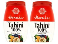 Baracke 100% Sesame Tahini Paste 1kg (2 x 500g), Roasted & Stone Ground Ethiopian Humera Sesame Seeds, All Natural, Kosher, Hallal, Vegan, Gluten Free.