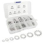 300pcs Starlock Washers 304 Stainless Steel External Star Tooth Lock Washers M3 M4 M5 M6 M8 M10 M12 Quick Speed Locking Washers Push On Speed Clips Fasteners Assortment Tool