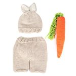 Newborn Boy Photography Outfits, Three Piece Infant Photography Props Rabbit Suit for Newborn Baby Photo Clothes