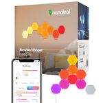 Nanoleaf Shapes Hexagon Starter Kit, 9 Smart Light Panels LED RGBW - Modular Wi-Fi Colour Changing Wall Lights, Works with Alexa Google Assistant Apple Homekit, for Room Decor & Gaming