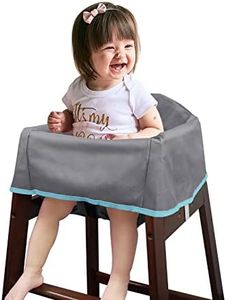 Solfres Dual-Belt High Chair Cover, Baby High Chair Cover, Upgrade Version, for Wooden or Restaurant High Chair, Sturdy and Robust Material, Gray