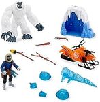 Monster Adventure Yeti Playset with with Mechanical Action, ice cave, Snowmobile, Figure and Accessories